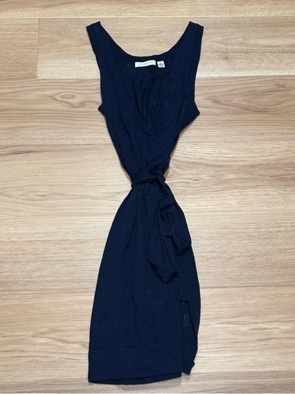 Uniqlo Navy Sleeveless Tie-Waist Midi Dress